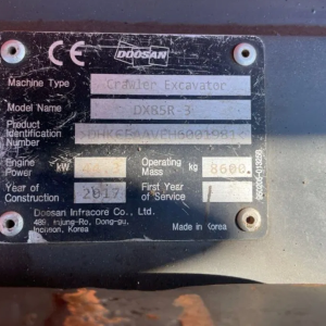 Doosan Mini excavator Doosan Dx85R-3 2017 Year 8-9 Ton